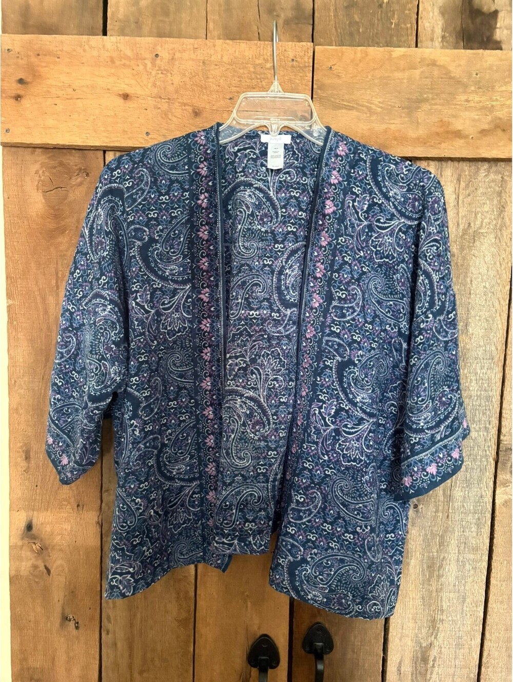 J Jill Pure Jill Paisley Kimono Shrug in Purple and Blue Size XS-S